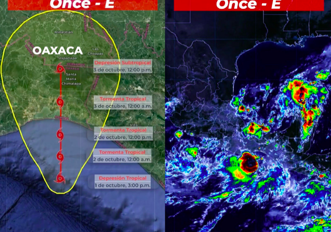 Oaxaca en alerta máxima por depresión tropical Once-E