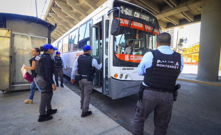 Luego del atraco…Implementan operativo de seguridad en el transporte público de Monterrey