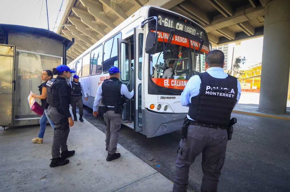 Luego del atraco…Implementan operativo de seguridad en el transporte público de Monterrey