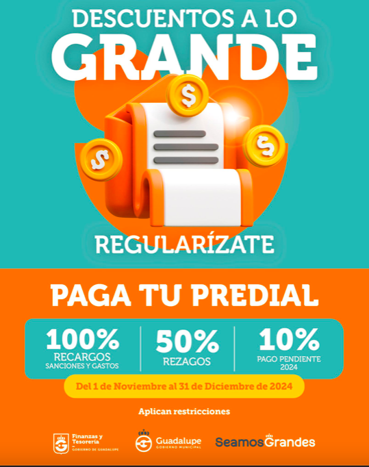 Ofrece Guadalupe, NL, descuentos en Predial