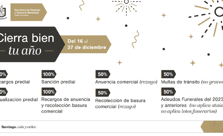 Ofrece Santiago descuentos en multas, recargos y sanciones