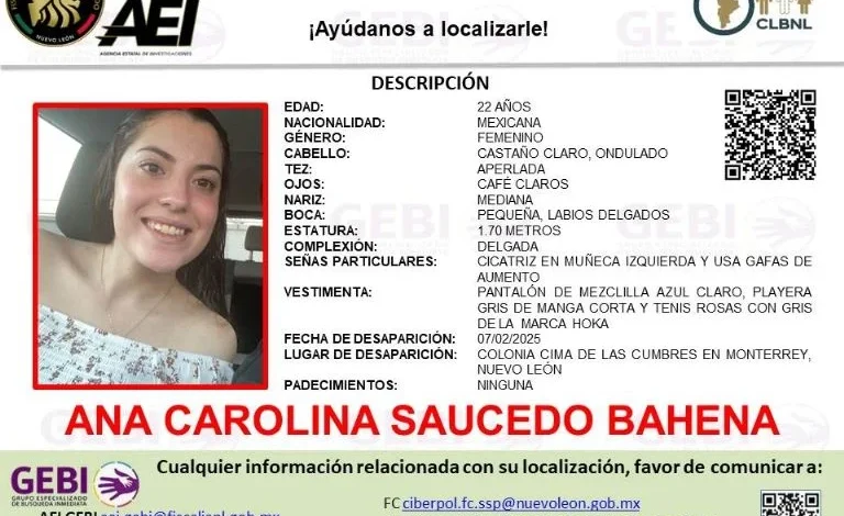 Encuentran sin vida a Ana Carolina desaparecida en el Cerro de las Mitras