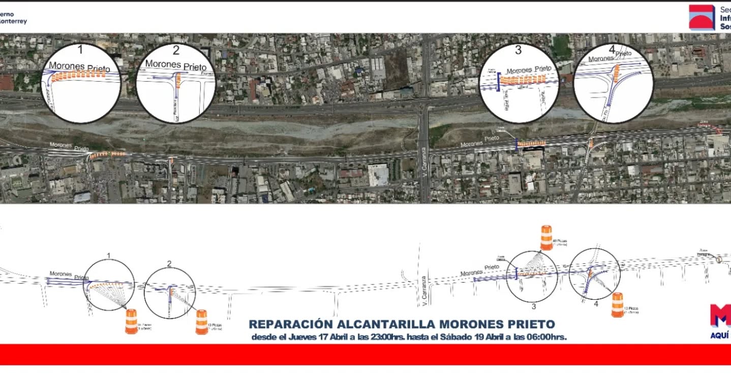 Cerrarán hoy carriles ordinarios de Morones Prieto a la altura del Puente Cuauhtémoc