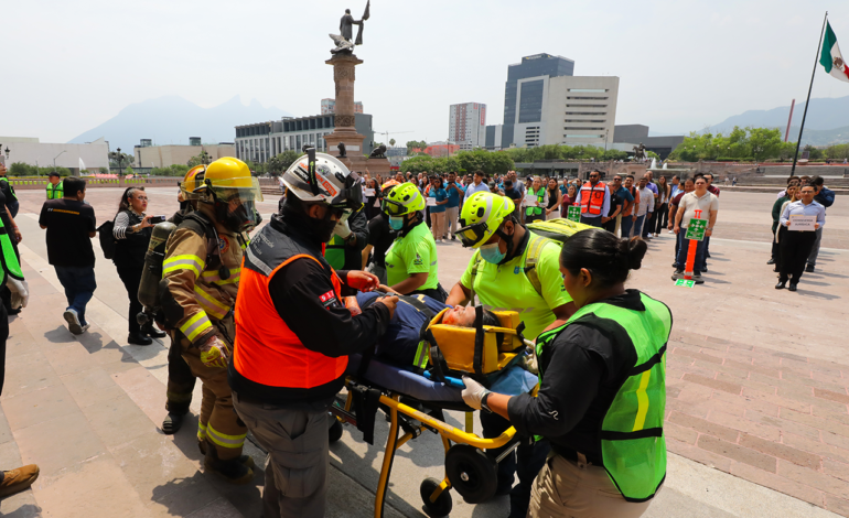 Participa Nuevo León en el Primer Simulacro Nacional 2025 con más de 2 mil 500 inmuebles evacuados