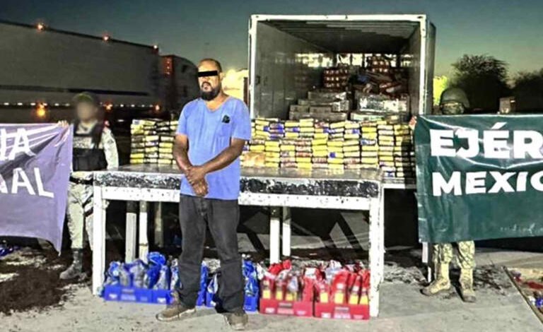 Sale de Apodaca, NL, con rumbo a Tijuana; le hayan 701 kilos de coca