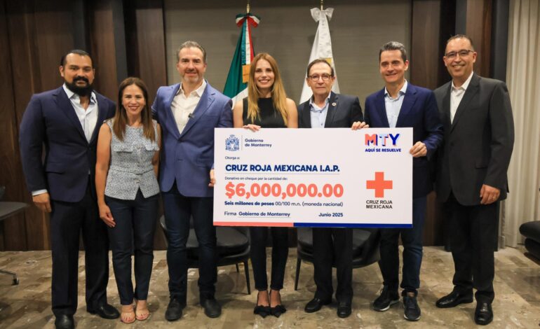 Entrega Monterrey donativo anual por 6 mdp a la Cruz Roja