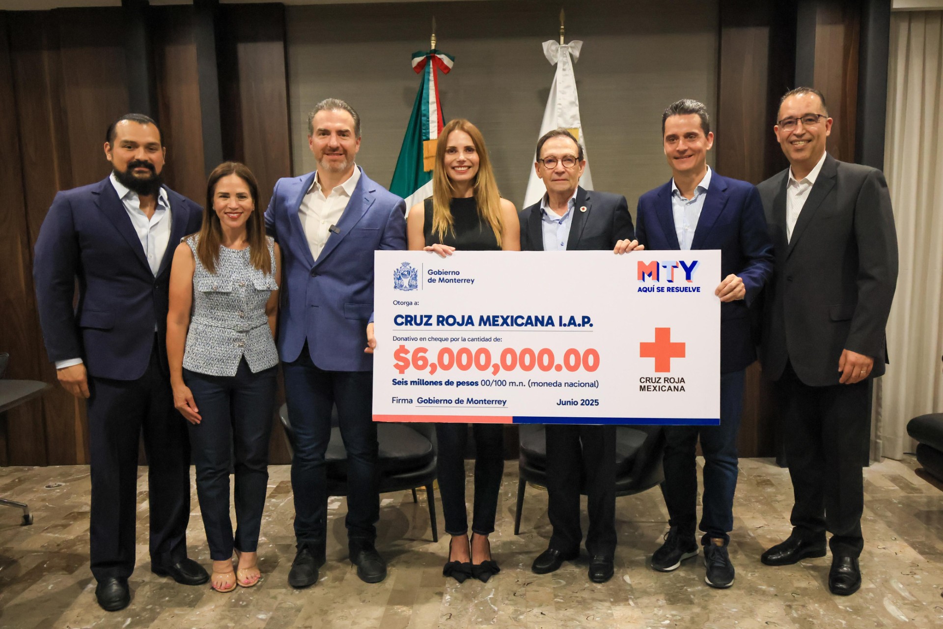 Entrega Monterrey donativo anual por 6 mdp a la Cruz Roja