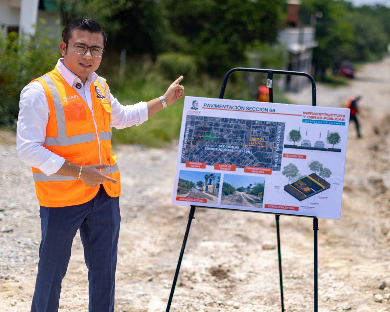 Presenta Félix Arratia plan integral de pavimentación en Juárez