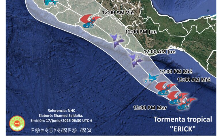 Exhorta Sheinbaum a poblaciones del pacífico a estar atento a tormenta tropical Erick