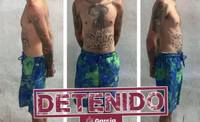 Malandrillo tira balazos a policías de García; lesiona a oficial