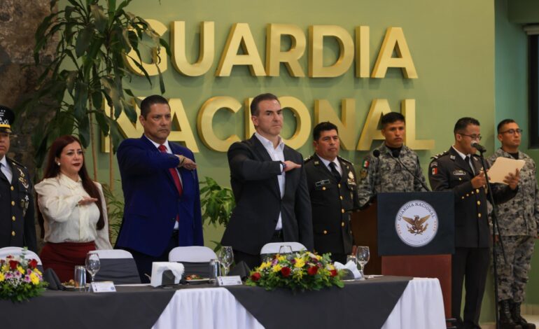 Acude Adrián de la Garza a celebración por el sexto aniversario de la Guardia Nacional