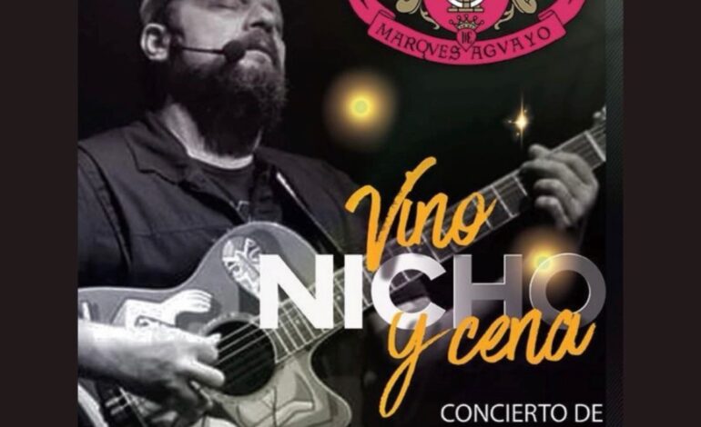 Concierto de Nicho Hinojosa con vino y cena
