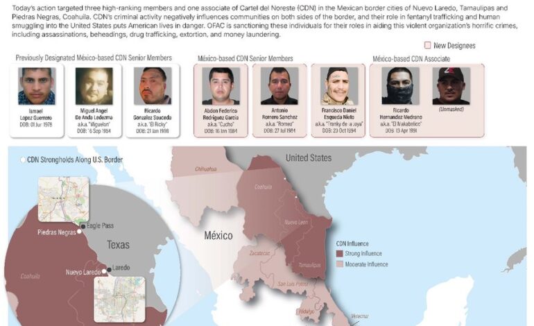 Bloquea Tesoro de EU cuentas de personas vinculadas al ‘Cártel del Noreste’