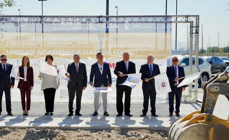 Inician García y UANL obras de la Preparatoria Técnica “Álvaro Obregón”