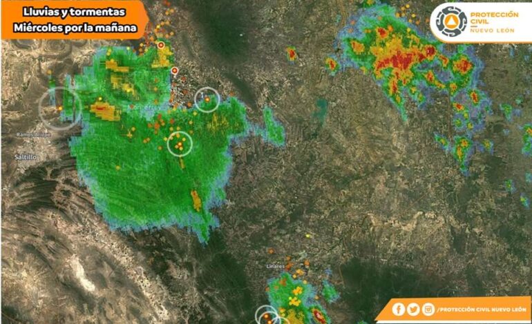 Reporta Protección Civil NL lluvias en 18 municipios del estado