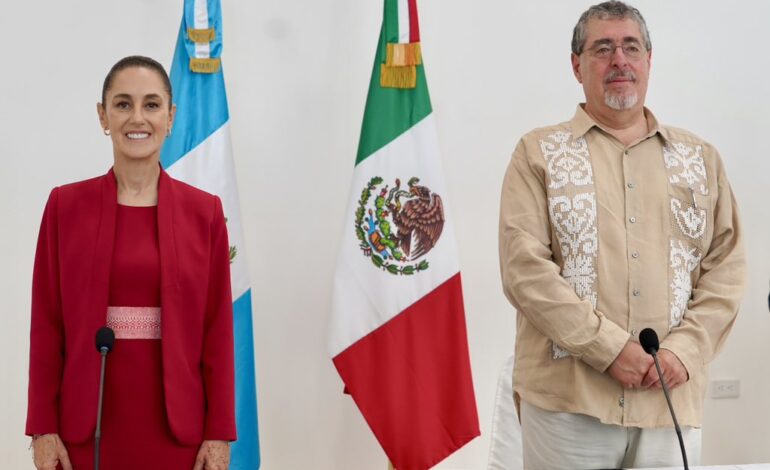 Sheinbaum y Arévalo reafirman compromisos en seguridad, transporte y energía