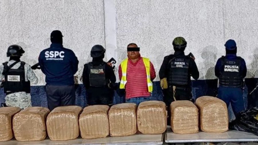 Atoran a «mula» en El Carmen; cargaba 130kilos de mota