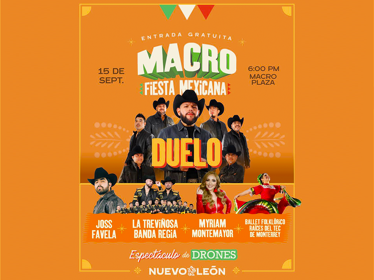 Invita Gobierno de NL a festejar el Día del Grito con Macro Fiesta Mexicana