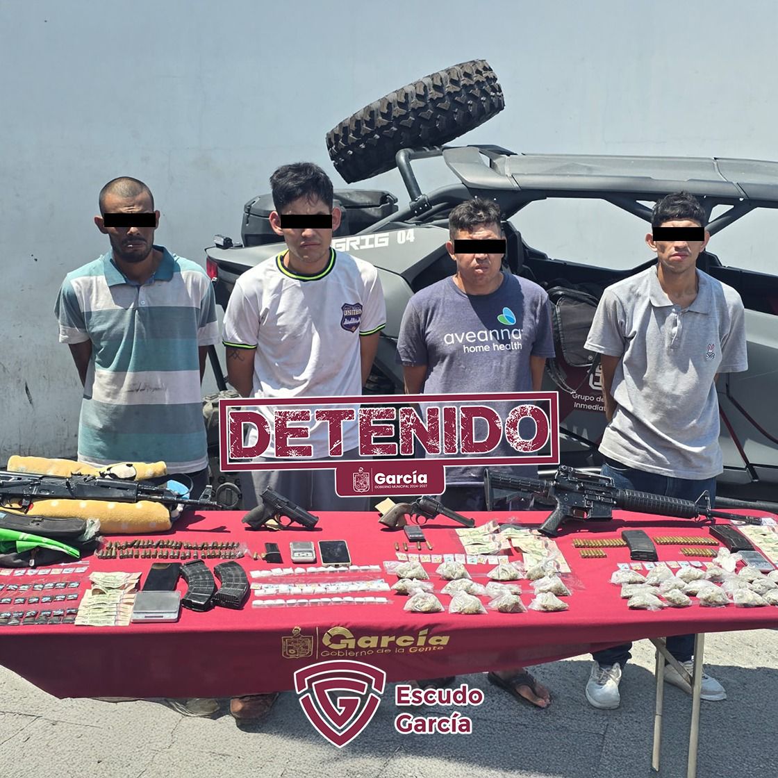 Caen en García con armas largas y drogas
