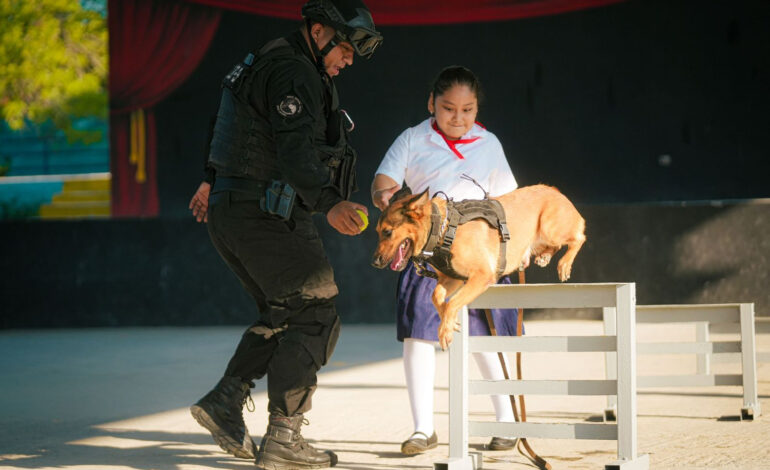 Dan exhibición de K9 para prevenir sobre el uso de drogas en Santa Catarina