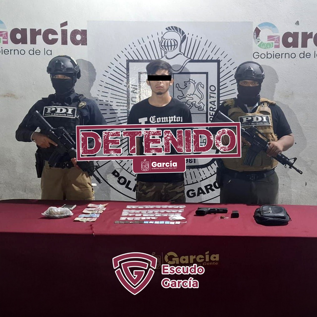 Realiza Policía de García operativo; desinstalan red de cámaras ilegales de videovigilancia