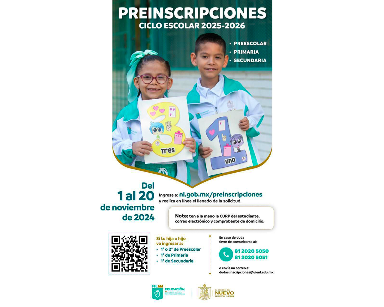 Inicia proceso de preinscripción ciclo escolar 2026-2027