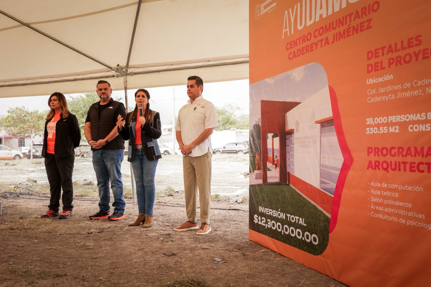 Coloca Igualdad primera piedra del Centro Comunitario en Cadereyta