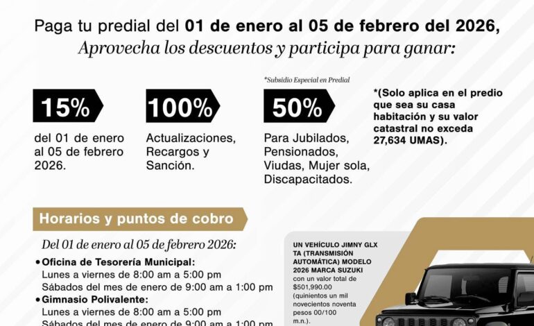 Rifará Santiago un vehículo todo terreno entre cumplidores de predial