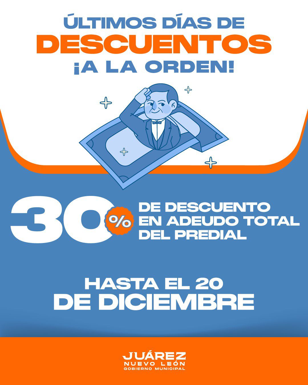 Invita Gobierno de Juárez a aprovechar descuento de hasta 30 % en predial