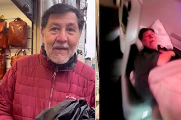 ¡Bien jetón!… Noroña a pierna suelta en Clase Premier de Roma a México