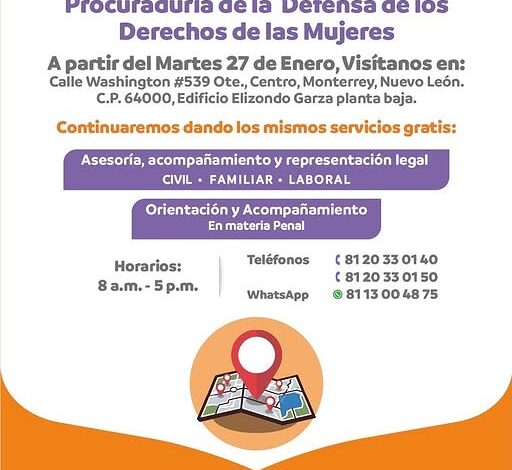 Cambia de sede Procuraduría de la Defensa de los Derechos de las Mujeres