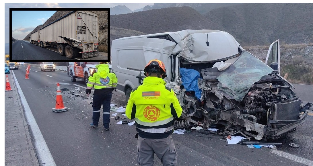 Conductor pierde la vida al estrellarse contra tráiler en la Autopista Mty-Saltillo