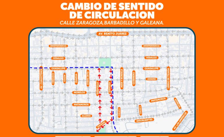 Anuncian cambios de vialidad en calles del Centro de Guadalupe
