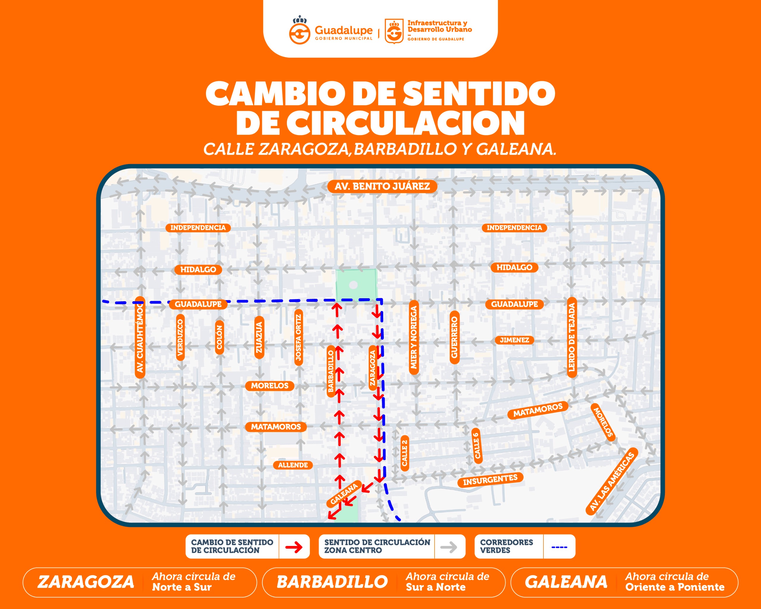 Anuncian cambios de vialidad en calles del Centro de Guadalupe
