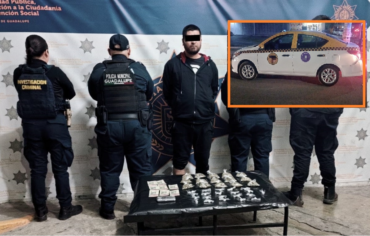 Taxista asaltaba a pasajeros y vendía drogas; lo atrapan en Guadalupe