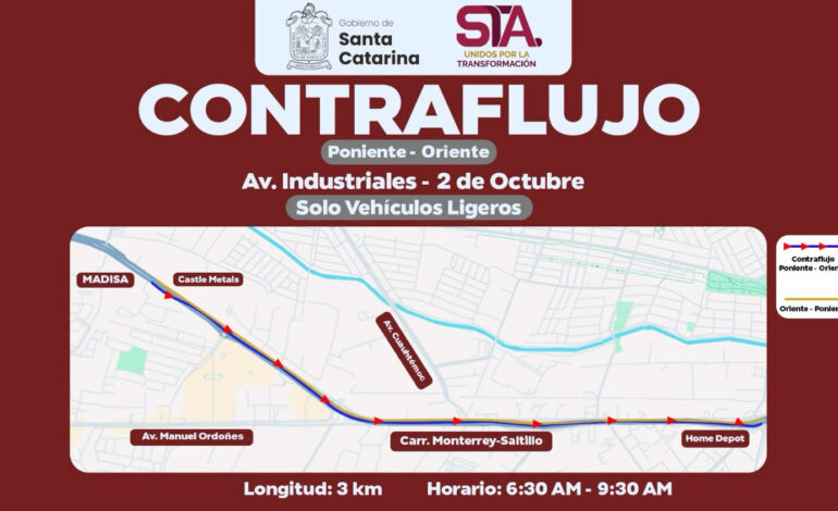 Implementará Santa Catarina contraflujo para vehículos ligeros en carretera a Saltillo
