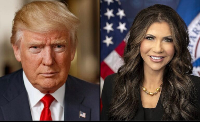 Reemplazará Trump a Kristi Noem como secretaria de Seguridad Interior de EU