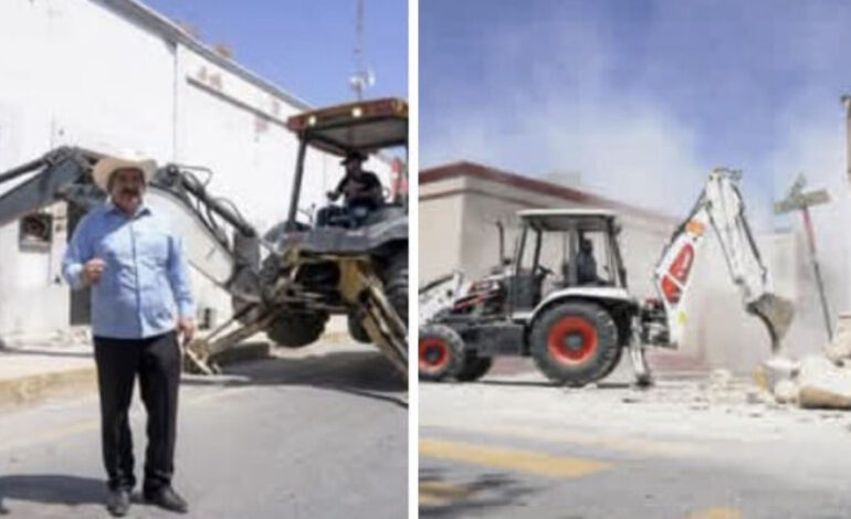 Alcalde de Pesquería manda a demoler un edificio histórico sin autorización del INAH