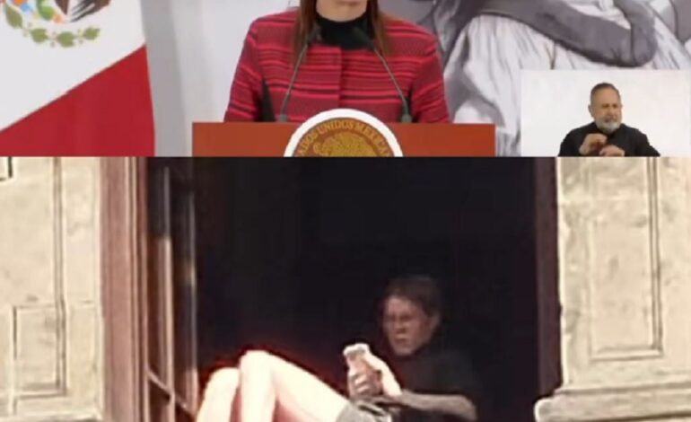 Admite Sheinbaum que mujer sí se asoleaba en ventana de Palacio Nacional