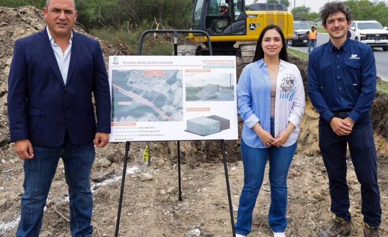 Arranca Mónica Oyervides construcción de drenaje pluvial en Avenida Eloy Cavazos