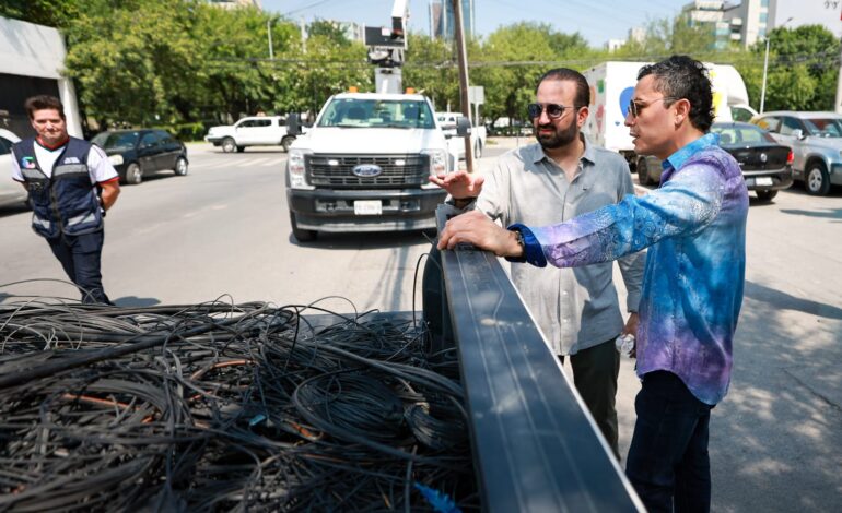 Retira San Pedro más de cinco mil metros de cableado en desuso en macrooperativo