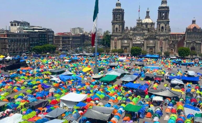 A tres días del Mundial, Segob exhorta a la Coordinadora levantar plantón en Centro Histórico