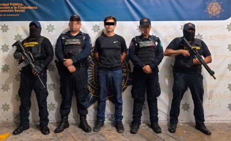 Detienen a presunto agresor de ataque a balazos en la Santa Cruz, en Guadalupe