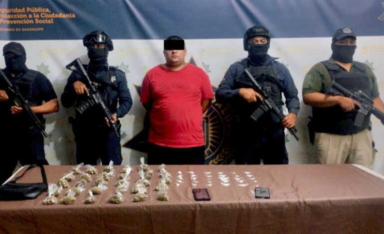 Atora Guadalupe a distribuidor de drogas; le encuentran más de 60 dosis