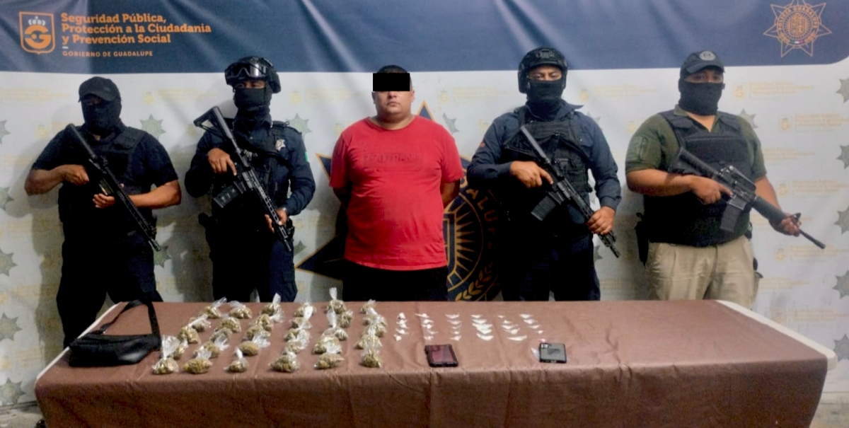Atora Guadalupe a distribuidor de drogas; le encuentran más de 60 dosis