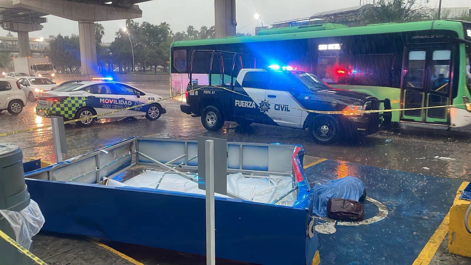 Mujer muere al caerle panorámico durante la tormenta en San Nicolás