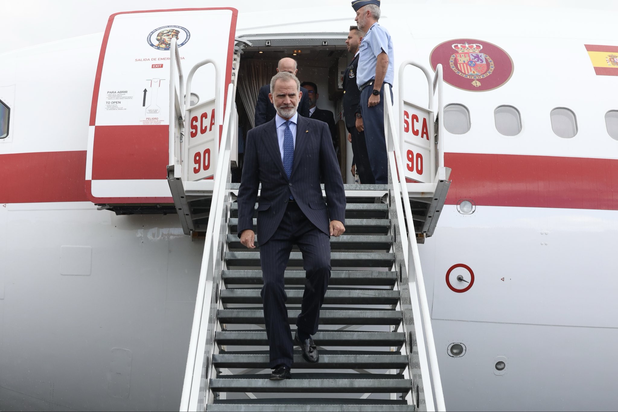 Llega rey de España Felipe VI a México; sostendrá reunión con Sheinbaum