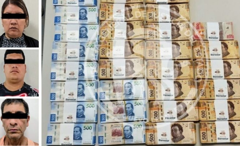 Detienen a gerente de Banco del Bienestar y dos hombres por el robo de 5 MDP, en Guadalupe
