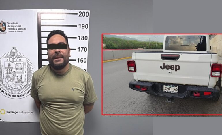 Andaba de «alucín» en una Rubicón… se la había robado en Monterrey; cae en Santiago