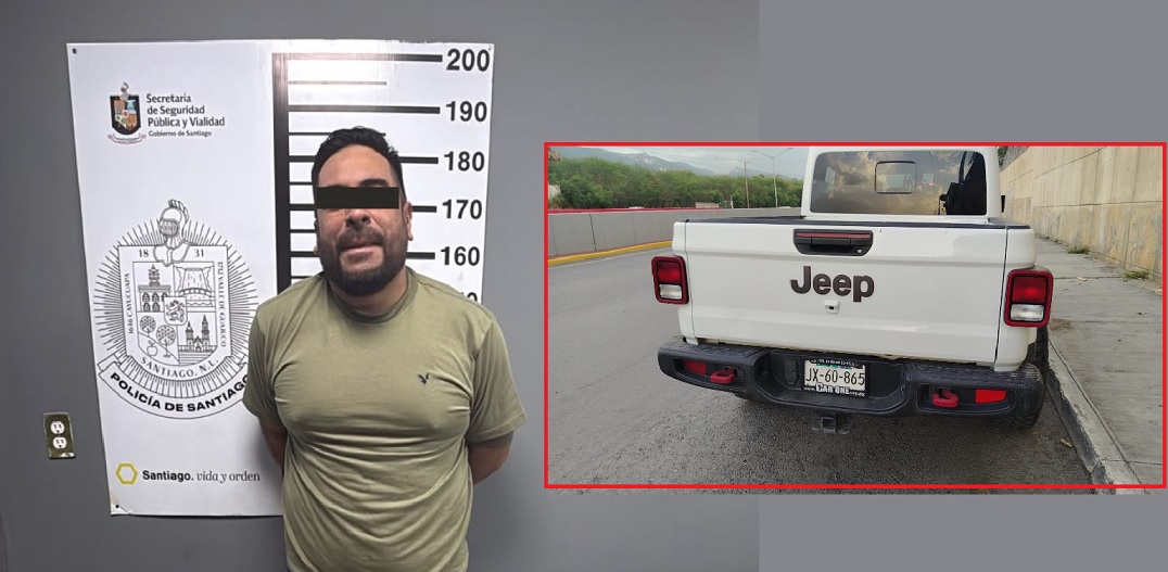 Andaba de «alucín» en una Rubicón… se la había robado en Monterrey; cae en Santiago